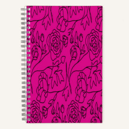 Arte De Linha Floral Em Um Fundo Rosa