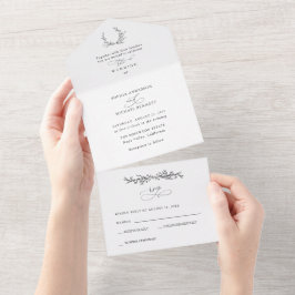 Arte de Linha Floral Minimalista Casamento Tudo Em