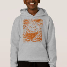 Arte de Linha Laranja de Abóbora de Halloween Aran