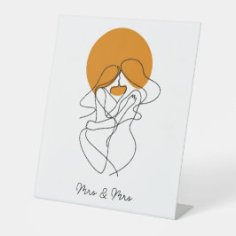 Arte de Linha Mínima Lésbica Elegante