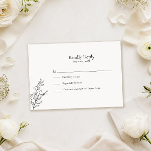 Arte de Linha Minimalista Preto e Branco para RSVP