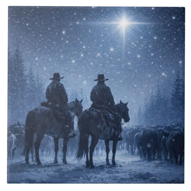 Arte de Manada de Gado de Cowboy no Inverno (Frente)
