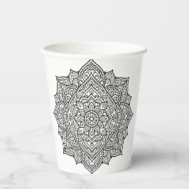 Arte de Mandala com Linhas Pretas Intrincadas