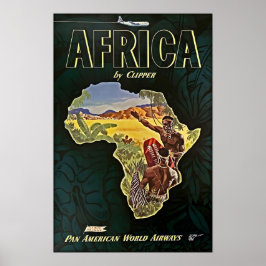 Arte de Mapa da África Impressão Africana Cartaz d