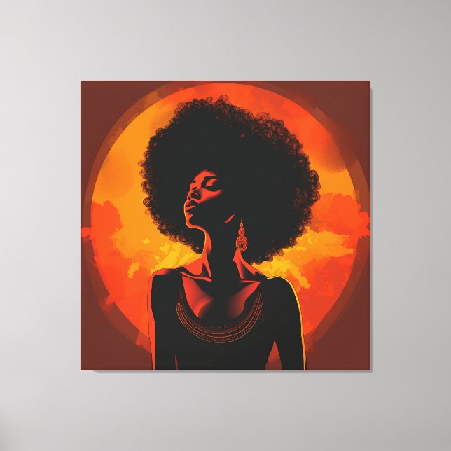 Arte de Muro de Canvas da Mulher Negra (Frente)