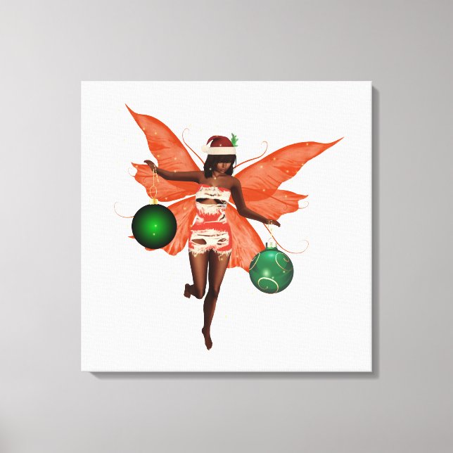 Arte de Muro de Canvas de Fada de Natal Africano A (Frente)