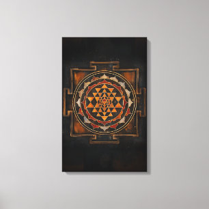 Arte de Muro de Canvas de Sri Chakra
