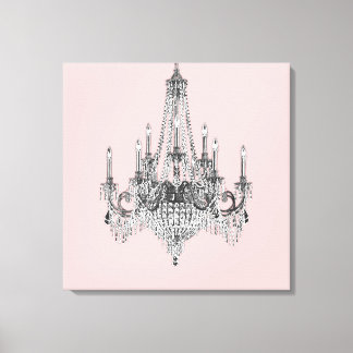 Arte de Muro de Canvas Rosa Chandelier