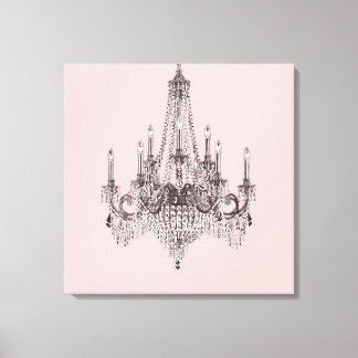 Arte de Muro de Canvas Rosa Chandelier