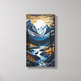 Arte de Muro de Canvas Sunset Deer