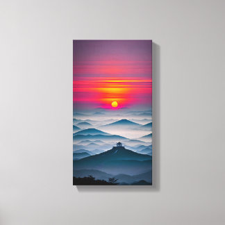 Arte de Muro de Canvas Sunset Japonês