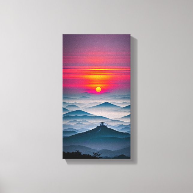 Arte de Muro de Canvas Sunset Japonês (Frente)