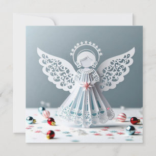Arte de Natal com Anjo de Renda em Papel