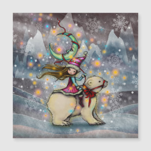 Arte de Natal de Elfo Montado em Urso Polar