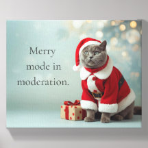 Arte de Natal de Gato no Modo Alegre