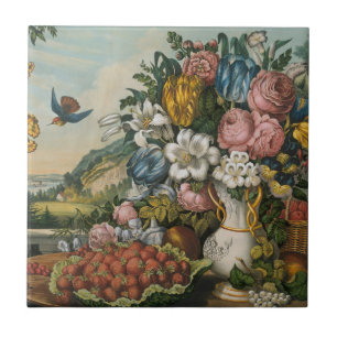 Arte de Natureza-Morta Floral e Frutífera Vitorian