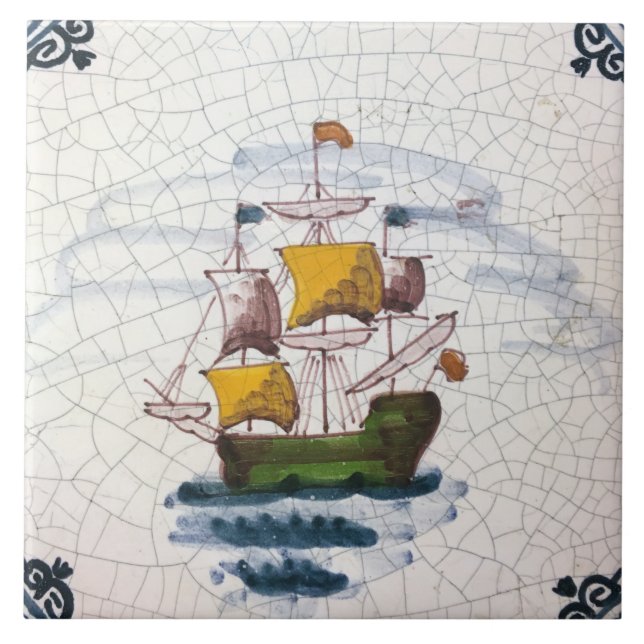 Arte de Navio à Vela Náutico Vintage (Frente)