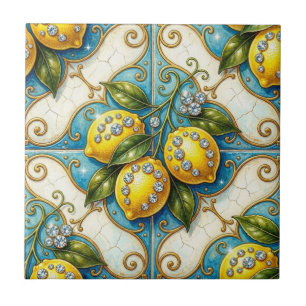 Arte de Padrão Contínuo Art Nouveau Limões e Diama