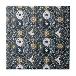 Arte de Padrão de Design de Mandala Yin Yang Celes