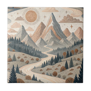 Arte de Padrão de Paisagem Abstrata do Rio da Mont