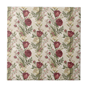 Arte de Padrão Floral de Jardim de Rosas Damasco V