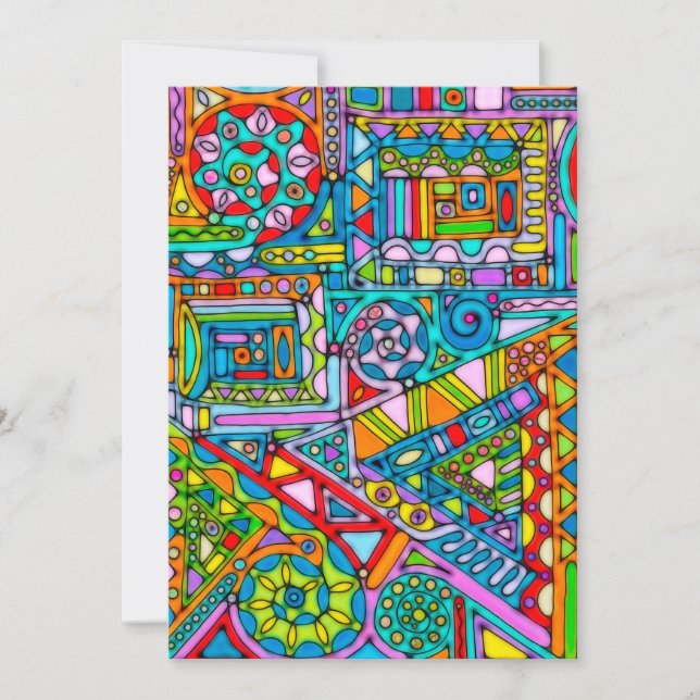 Arte de Padrão Pintada à Mão e Digitalmente 53 (Frente)