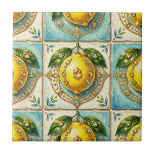 Arte de Padrão Sem Costura Art Déco Limões e Diama