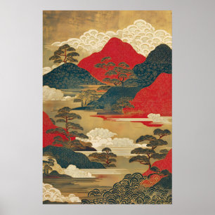 Arte de Paisagem Japonesa Vintage Impressão Ukiyo-