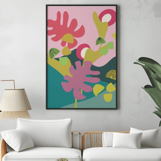 Arte de paisagem moderna abstrata pôster de árvore (Criador carregado)