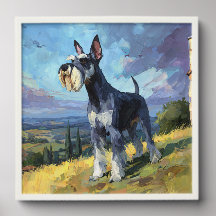 Arte de paisagem rural ensolarada de Schnauzer