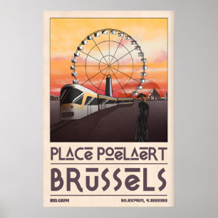 Arte de Paisagem Urbana de Bruxelas Impressão do B