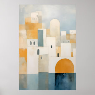 Arte de Paisagem Urbana Mediterrânea Impressão Abs