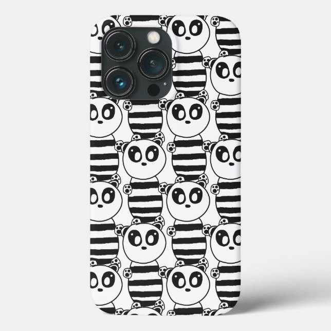 Arte de Panda Preto e Branco Divertida (Verso)