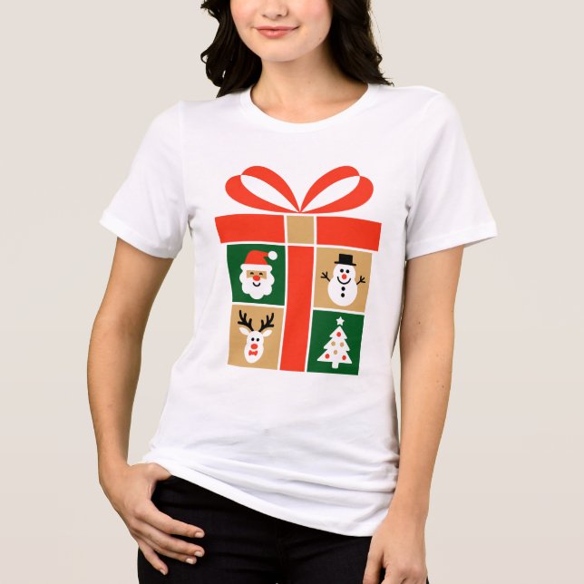 Arte de Papai Noel, Rena, Boneco de Neve e Árvore (Frente)