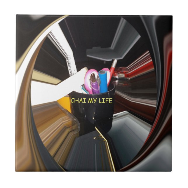 Arte de Papel de carta do Tea Mug Life abstrato (Frente)