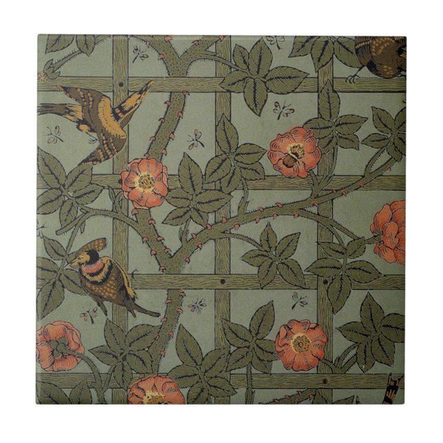 Arte de Papel de Parede Treliça de William Morris (Frente)