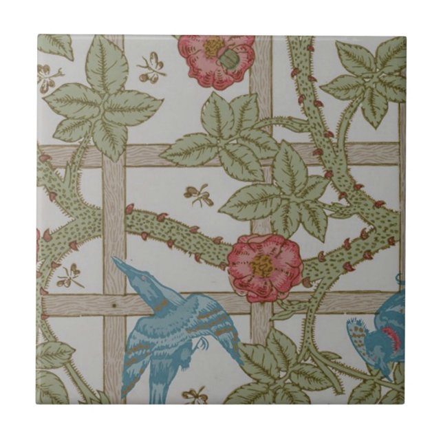 Arte de Papel de Parede Treliça de William Morris (Frente)