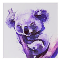 Arte de Parede Acrílica do Urso Koala Roxo