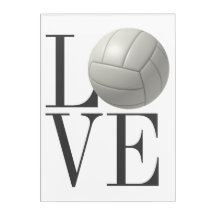 Arte de Parede Acrínica de Voleibol LOVE