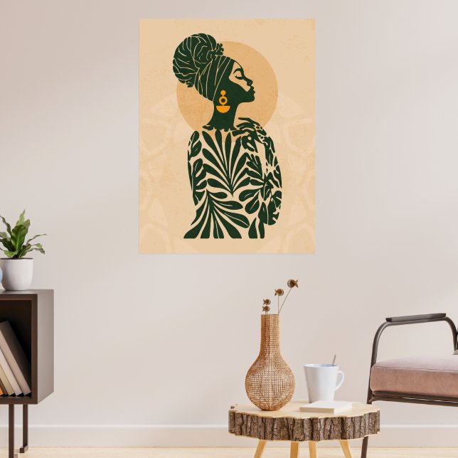 Arte de Parede Afro Boho Mulher Poster | Botânico  (Sala de Estar 3)