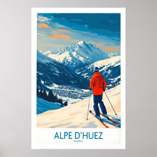 Arte de Parede Alpe dHuez Poster de Esqui 1