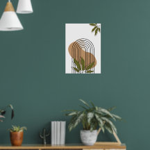 arte de parede botânica boho minimalista pôster