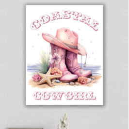 Arte de Parede Canvas Cowgirl Costeira