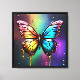 Arte de Parede Canvas da Borboleta do Arco-Íris
