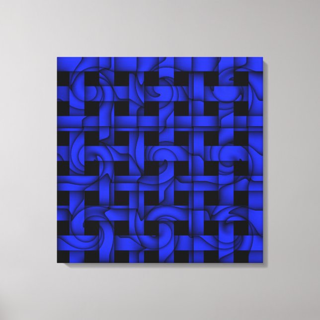 Arte de Parede Canvas de Padrão de Onda Azul Gráfi (Frente)