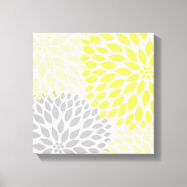 Arte de Parede Canvas Praça Dahlia Amarelo e Cinza