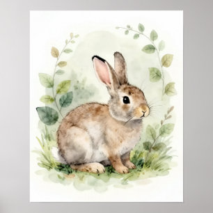 Arte de Parede Coelho da Floresta Poster de Coelho