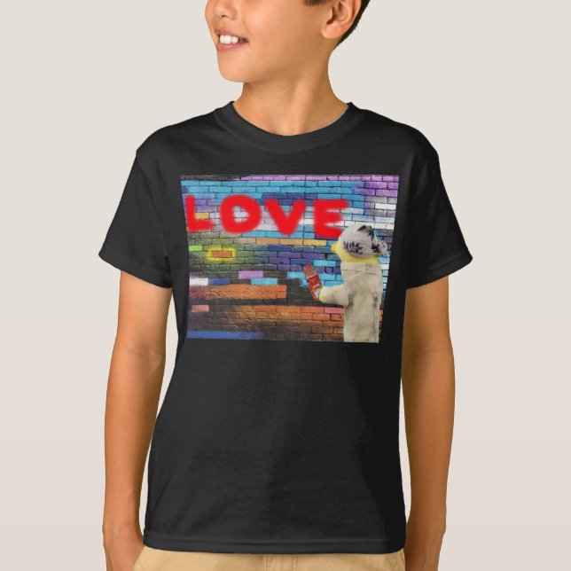 Arte de parede com grafite Amor EUA. Camiseta (Frente)