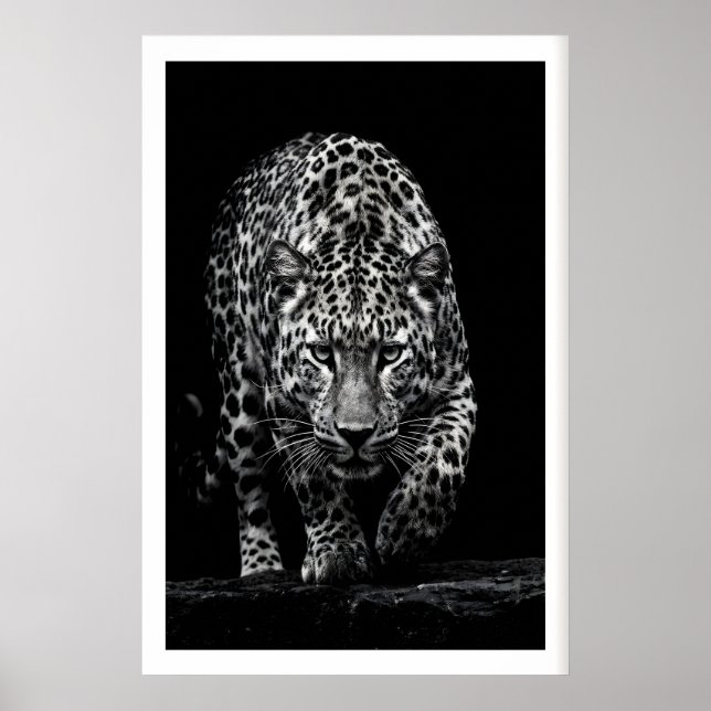Arte de Parede com Rosto de Leopardo Impressão Mon (Frente)