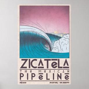 Arte de Parede da Praia de Zicatela Impressão de S
